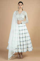 White sequin lehenga5126 video